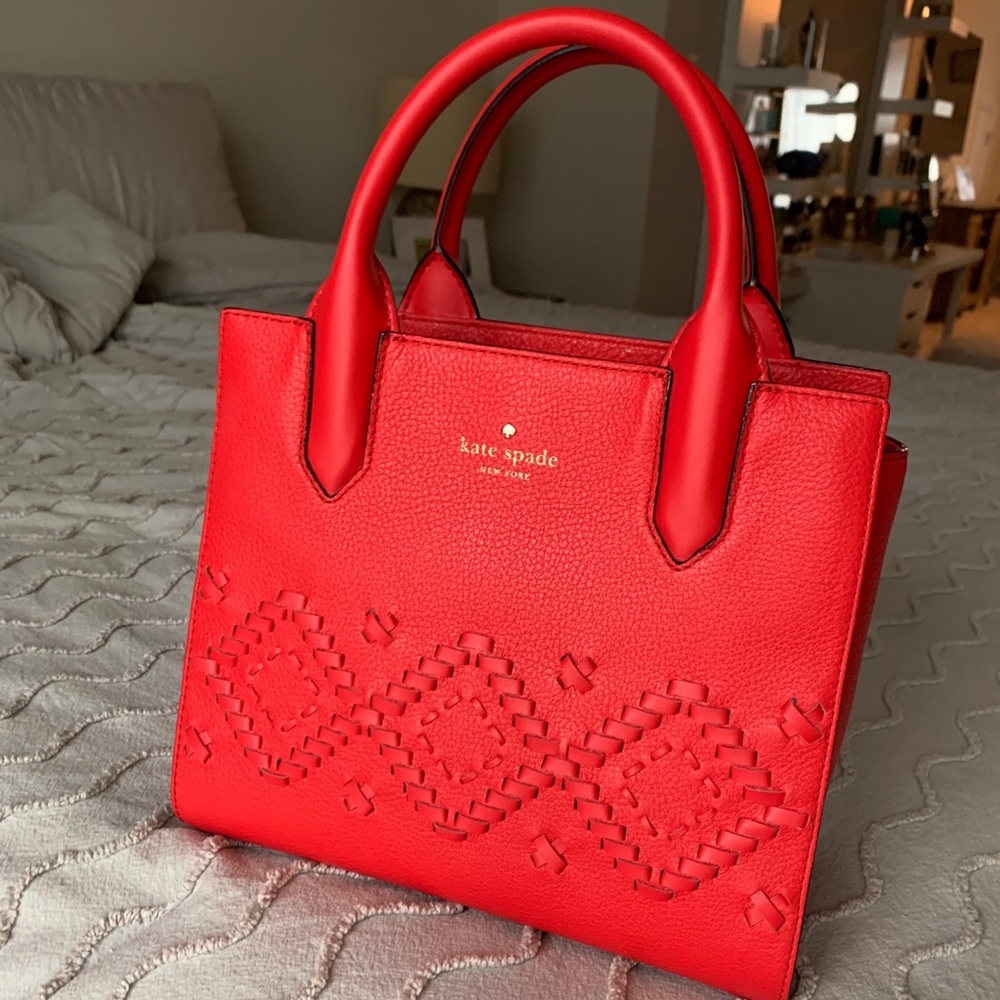 Kate Spade red leather hand bag